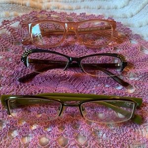 Non prescription glasses. 3 pairs sold together or separately.